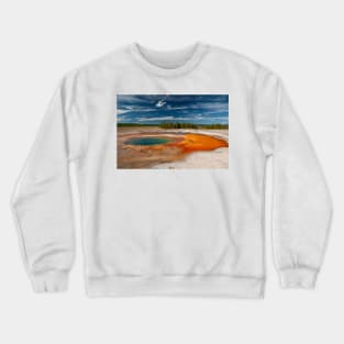 Deep Blue Pool and Orange Crewneck Sweatshirt